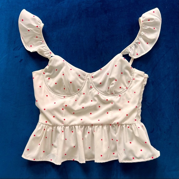 Polka dot peplum cami top - Picture 1 of 3